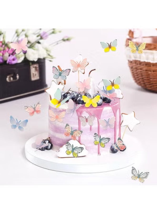 fantasize 72Pcs Butterflies for Cake Decorating - Cupcake Toppers, Wafer Paper Butterfly Cake Topper, Colorful Small Decorations for Birthday Cakes Decor - Image 5